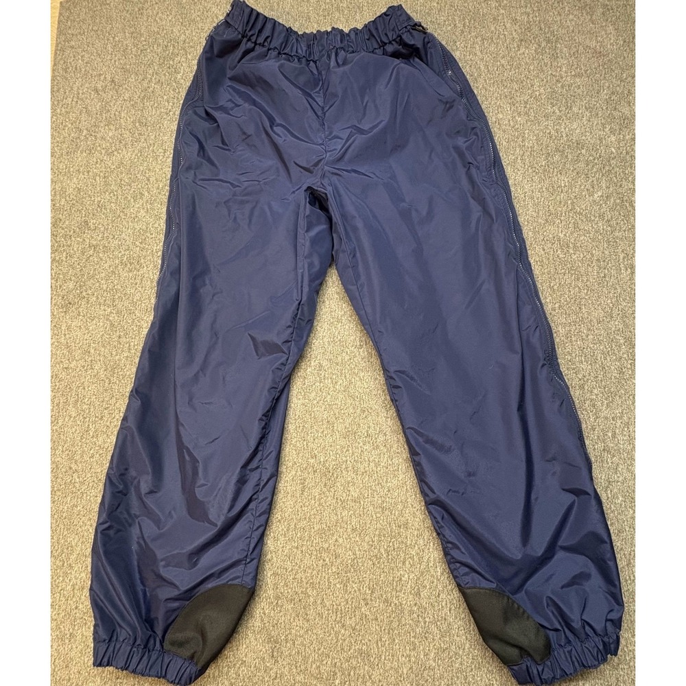 VTG Columbia Mens Blue‎ Full Zip Rain Pants Nylon Outdoor Hiking Trousers L LL